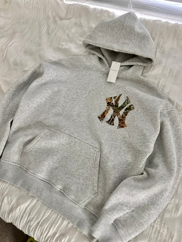 Grey Camo NY Oversized Hoodie