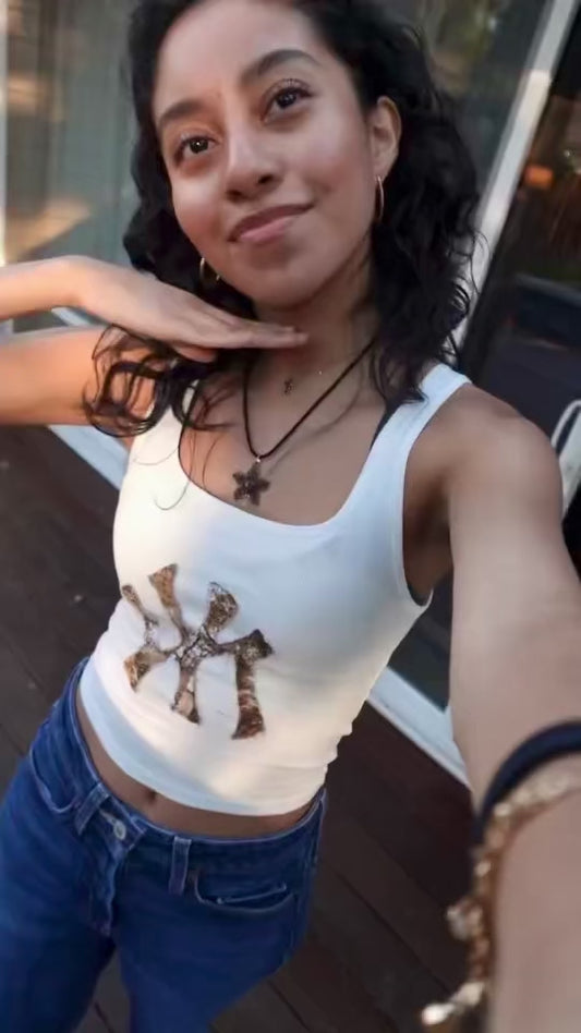 White Camo NY Tank Top